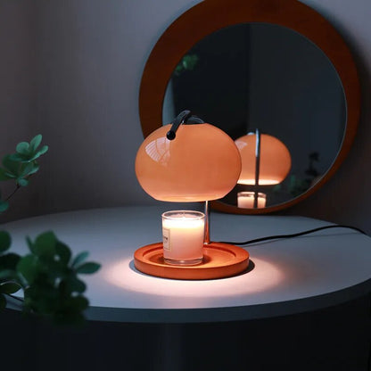 Lampa Stołowa Retro z Dimmowaniem – Szklana Lampa Podgrzewająca Świeczki, Elegancki Design do Salonów i Sypialni 2