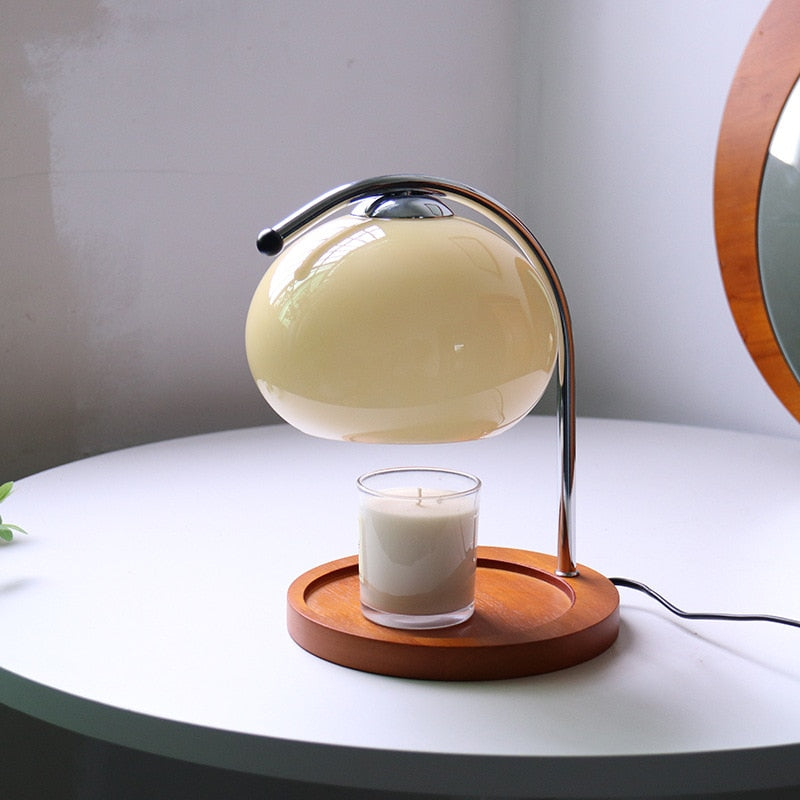 Lampa Stołowa Retro z Dimmowaniem – Szklana Lampa Podgrzewająca Świeczki, Elegancki Design do Salonów i Sypialni 8
