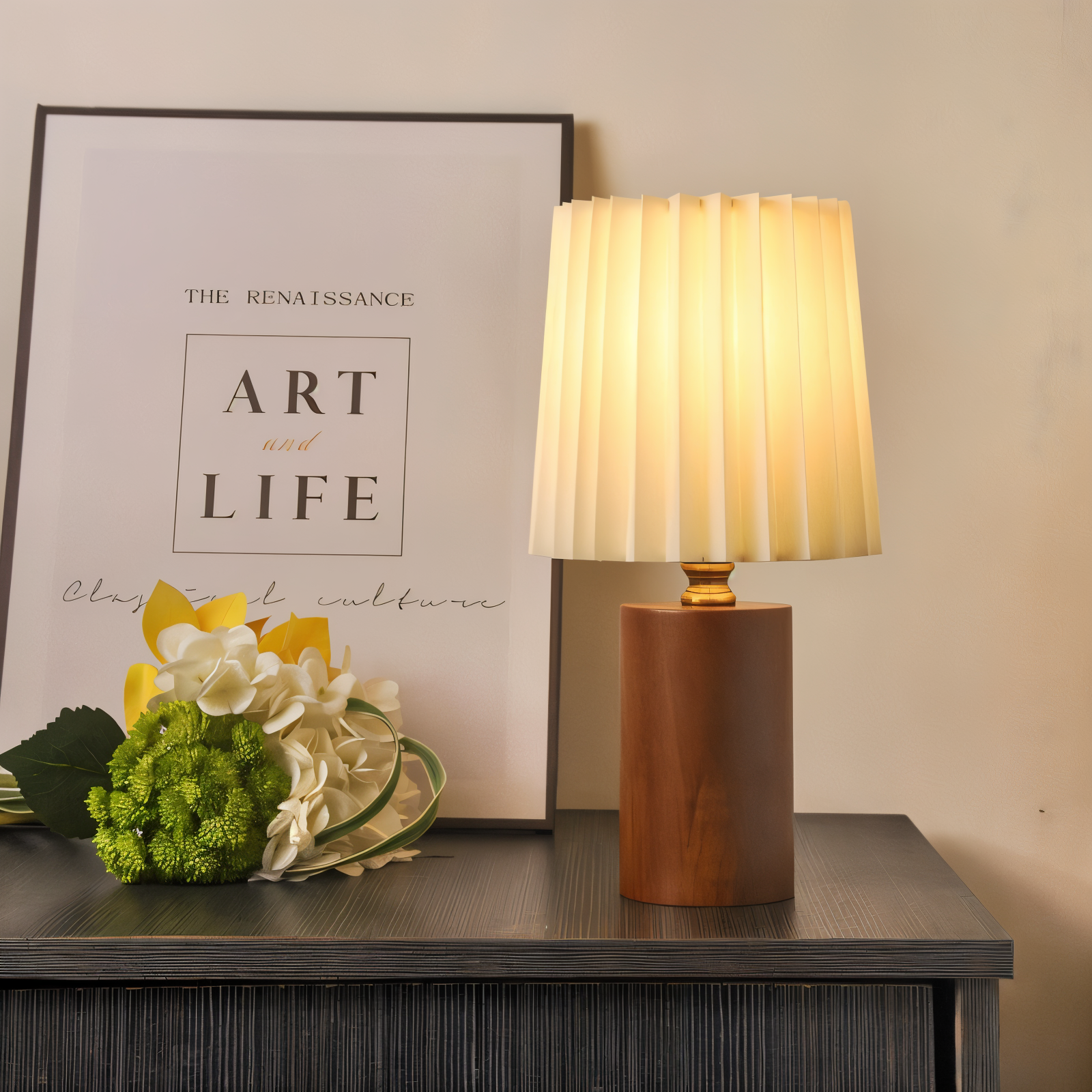 Lampa Stołowa ScandiChic z Drewna LED, Ciepłe Światło, Nowoczesny Design do Salonów i Sypialni 1