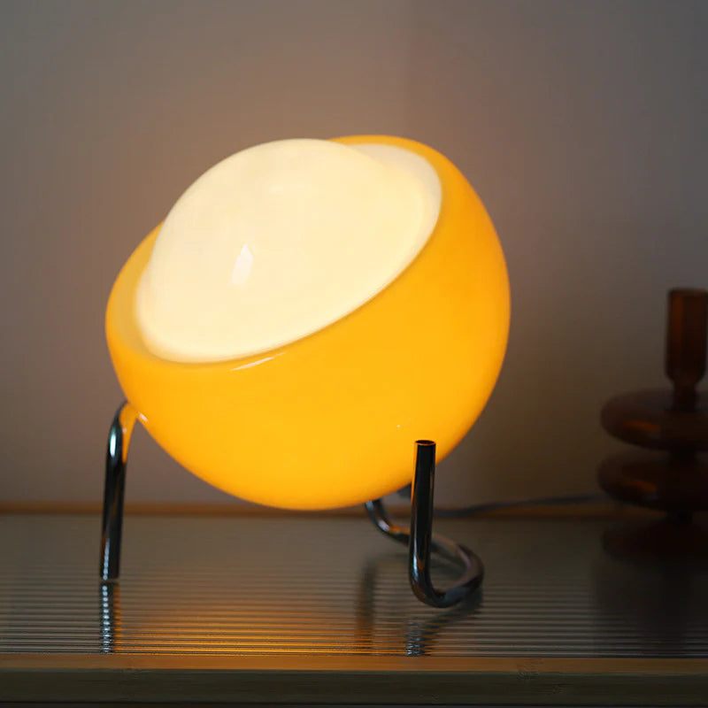 Lampa Stołowa Szklana Bauhaus w Kształcie Jajka – Minimalistyczna Lampa do Salonu i Sypialni, Regulowane Oświetlenie LED 2