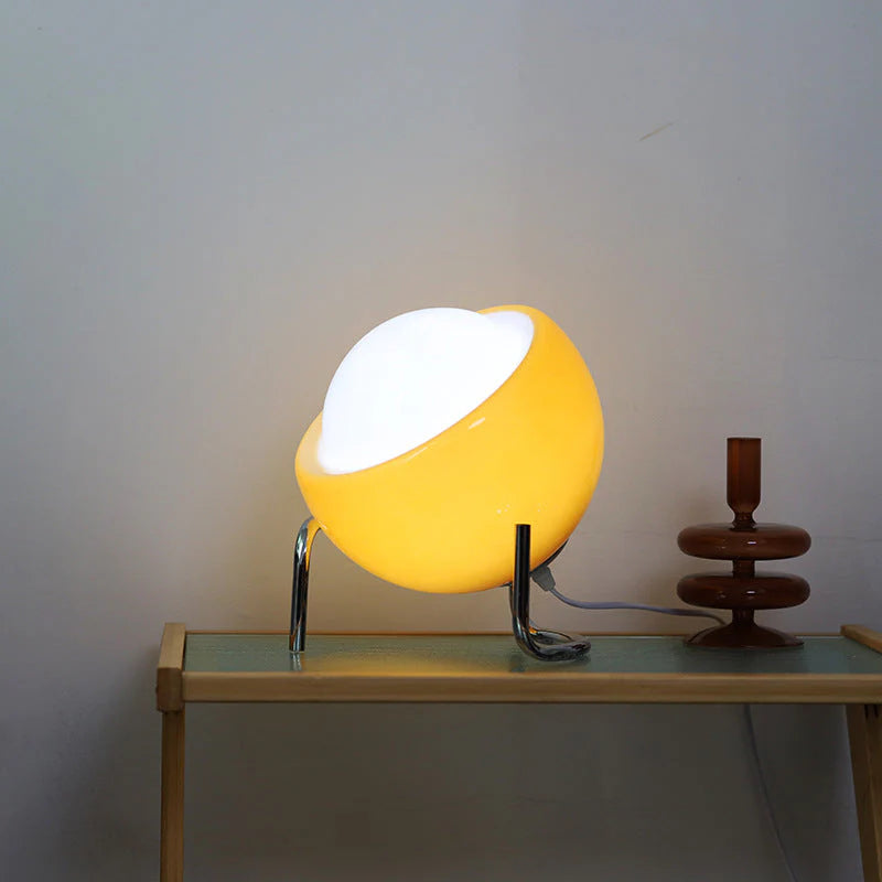 Lampa Stołowa Szklana Bauhaus w Kształcie Jajka – Minimalistyczna Lampa do Salonu i Sypialni, Regulowane Oświetlenie LED 4