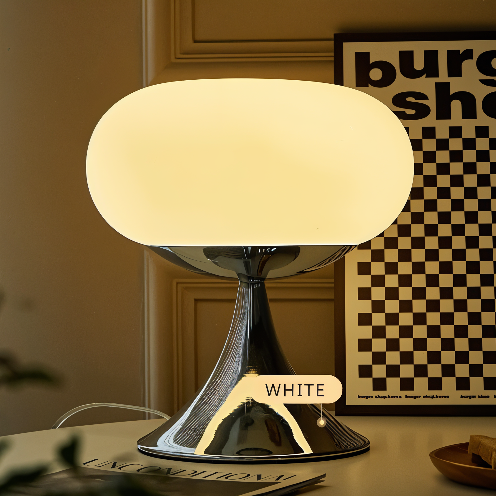 Lampa Stołowa Szklana LED w Kształcie Jabłka – Nowoczesna Lampa do Salonów, Przytulne Światło 6