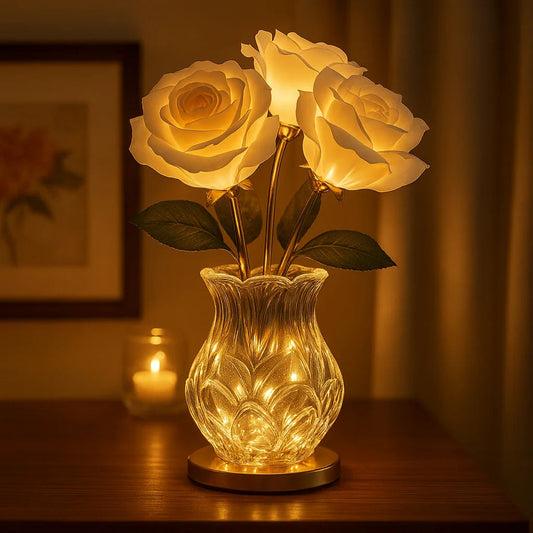 Lampa Stołowa Szklana LED z Regulacją Jasności – Elegancka Lampa Stołowa do Salonu 0