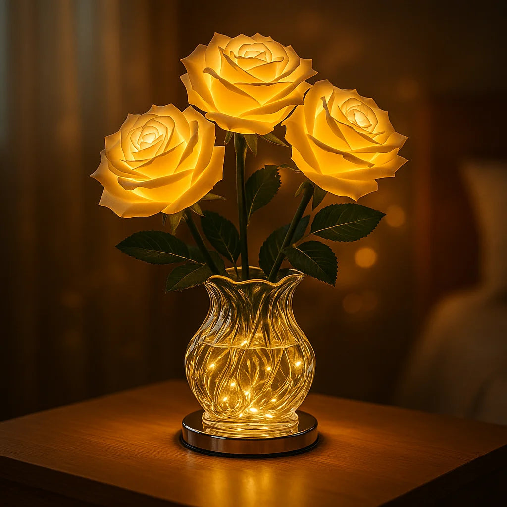 Lampa Stołowa Szklana LED z Regulacją Jasności – Elegancka Lampa Stołowa do Salonu 4