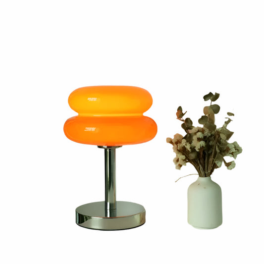Lampa Stołowa Szklana Macaron – Elegancka Lampa do Salonu z Regulowanym Oświetleniem E27, Kolorowa 12W 1