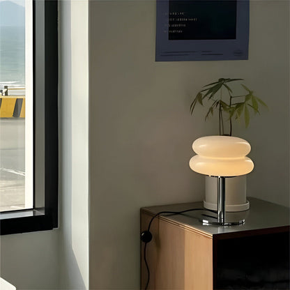 Lampa Stołowa Szklana Macaron – Elegancka Lampa do Salonu z Regulowanym Oświetleniem E27, Kolorowa 12W 6