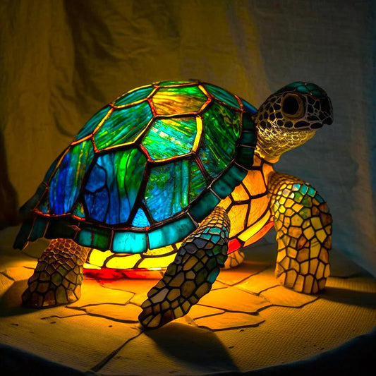 Lampa Stołowa Szklana Tiffany z Ręcznie Robionym Designem – Artystyczne Oświetlenie do Salonu i Sypialni 1