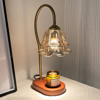 Lampa Stołowa Szklana w Kształcie Kwiatu – Stylowa Lampa Stołowa do Salonu, Elegancki Element Dekoracyjny 4