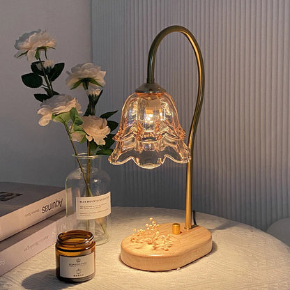 Lampa Stołowa Szklana w Kształcie Kwiatu – Stylowa Lampa Stołowa do Salonu, Elegancki Element Dekoracyjny 5