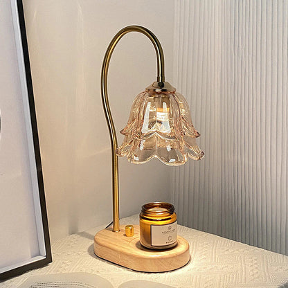 Lampa Stołowa Szklana w Kształcie Kwiatu – Stylowa Lampa Stołowa do Salonu, Elegancki Element Dekoracyjny 6