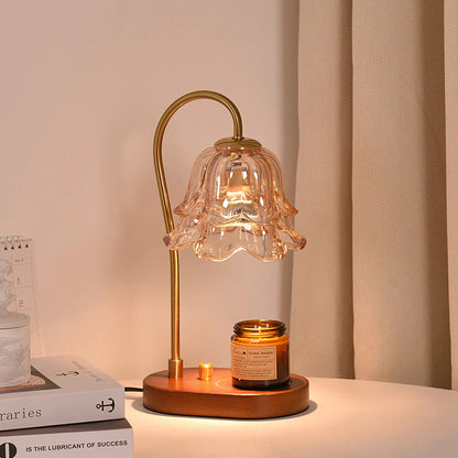 Lampa Stołowa Szklana w Kształcie Kwiatu – Stylowa Lampa Stołowa do Salonu, Elegancki Element Dekoracyjny 8