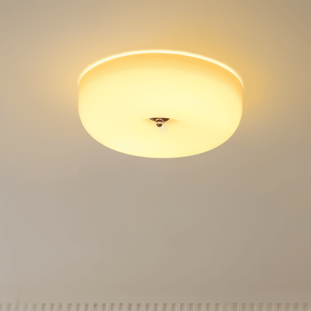 Lampa Sufitowa Donut z Białego Szkła – Nowoczesna Lampa Sufitowa do Salonów i Sypialni, LED, Minimalistyczny Design 3