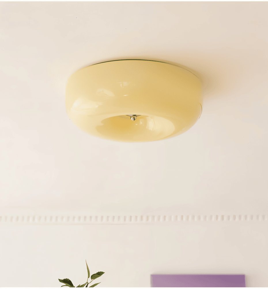 Lampa Sufitowa Donut z Białego Szkła – Nowoczesna Lampa Sufitowa do Salonów i Sypialni, LED, Minimalistyczny Design 4