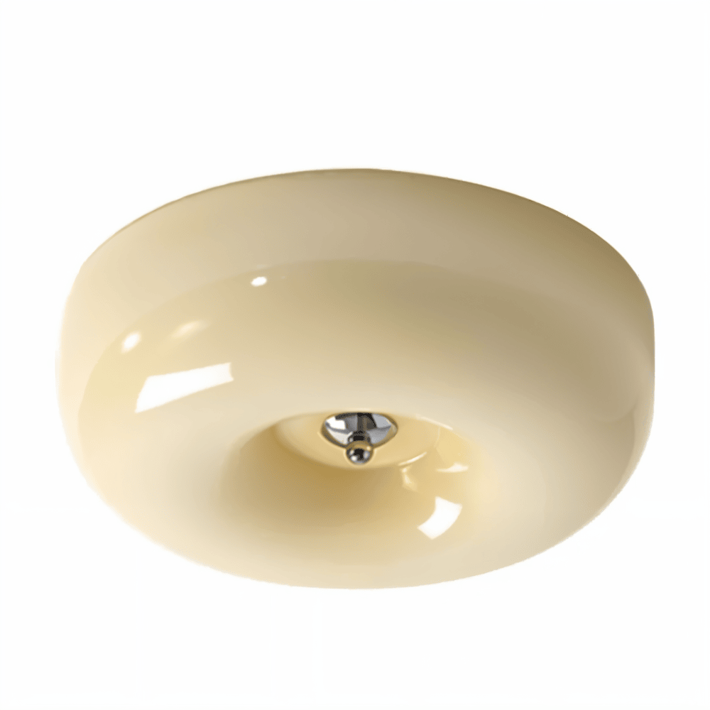 Lampa Sufitowa Donut z Białego Szkła – Nowoczesna Lampa Sufitowa do Salonów i Sypialni, LED, Minimalistyczny Design 7