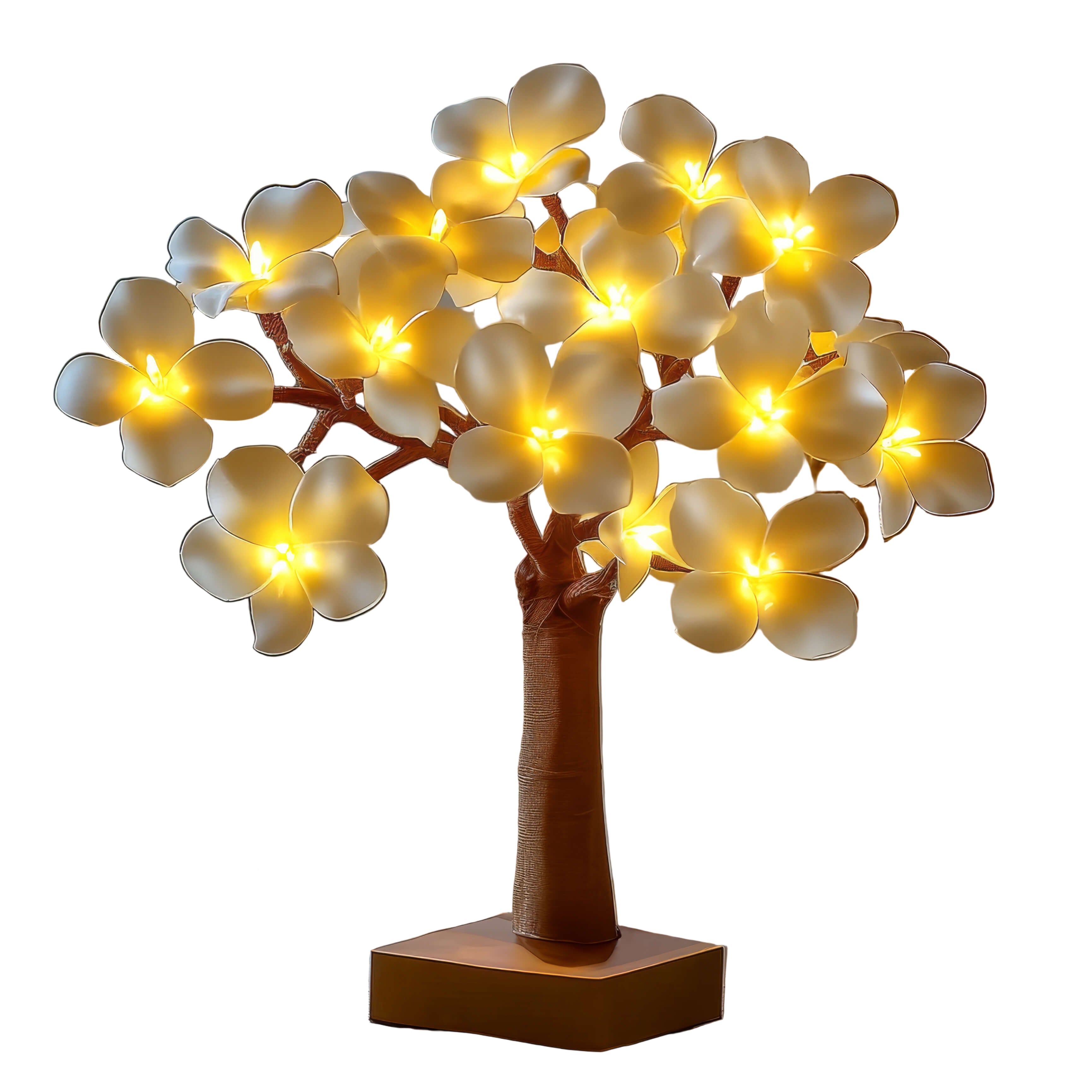 Lampa Sufitowa LED Plumeria z 24 Kwiatami – Ciepłe Światło do Salonu i Sypialni, Tropikalny Design 0