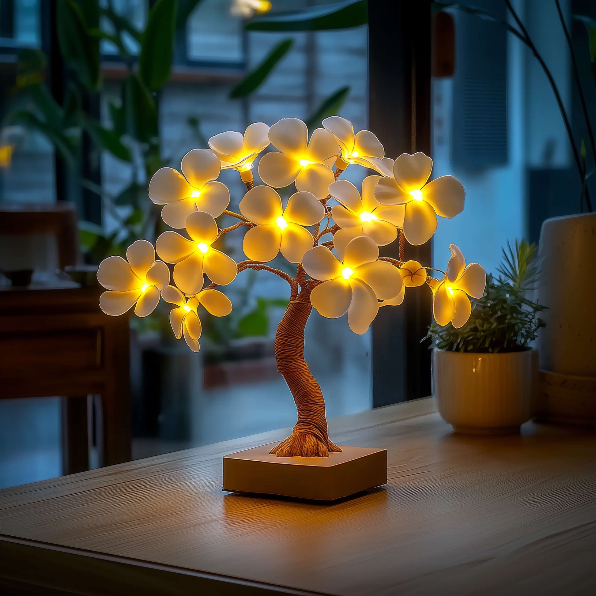 Lampa Sufitowa LED Plumeria z 24 Kwiatami – Ciepłe Światło do Salonu i Sypialni, Tropikalny Design 4