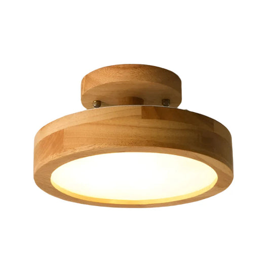 Lampa Sufitowa LED z Drewnianym Wykończeniem – Skandynawski Design do Salonu i Sypialni, 40 cm 1
