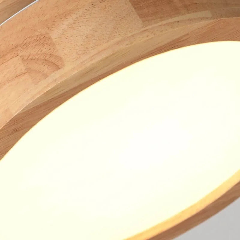 Lampa Sufitowa LED z Drewnianym Wykończeniem – Skandynawski Design do Salonu i Sypialni, 40 cm 3