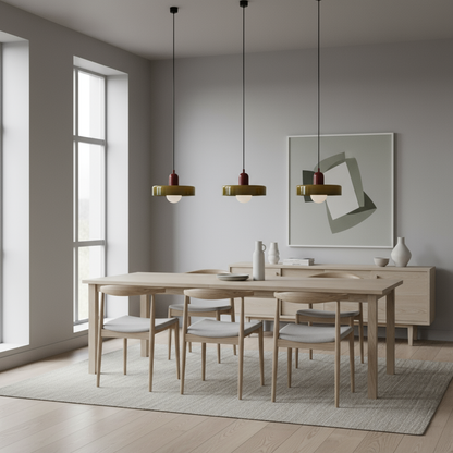 Lampa Wisząca Bauhaus z Kolorowego Szkła – Nowoczesna Lampa do Salonu z Regulowanym Zawieszeniem 4