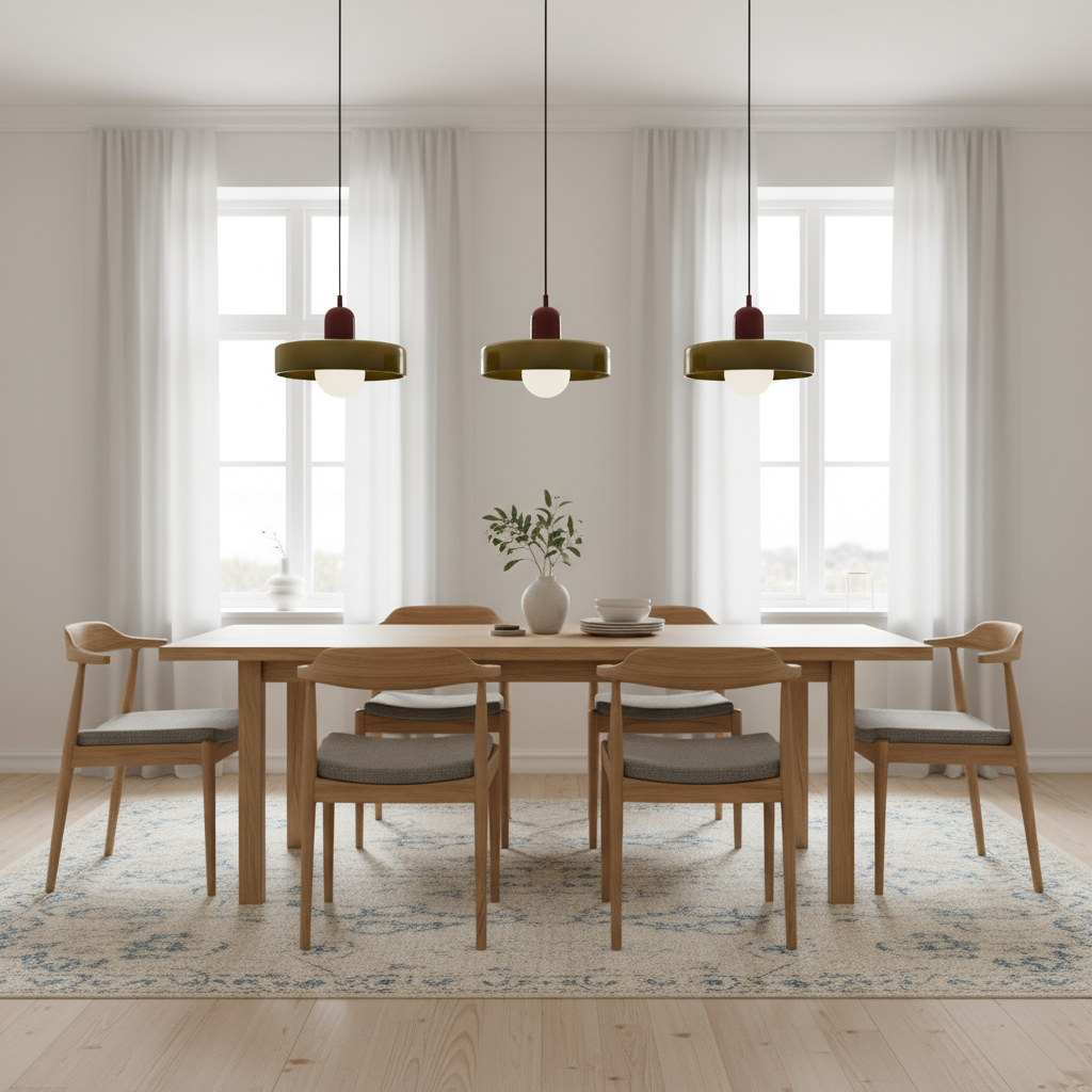 Lampa Wisząca Bauhaus z Kolorowego Szkła – Nowoczesna Lampa do Salonu z Regulowanym Zawieszeniem 5