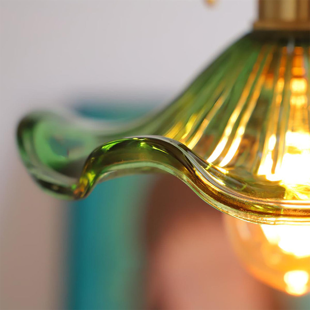 Lampa Wisząca Kwiatowa ze Szkła do Salonu – Regulowana Długość, Eleganckie Oświetlenie do Salonów, Jadalni i Przedpokoi 6