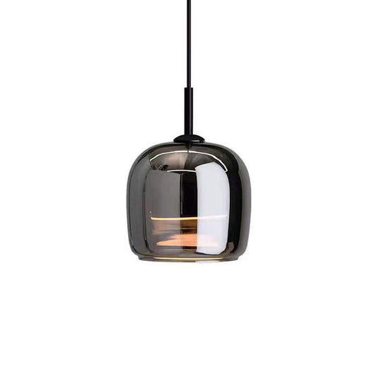 Lampa Wisząca LED Glazura z Szkła Dymionego – Nowoczesna Lampa do Salonu, Styl Nordycki 0