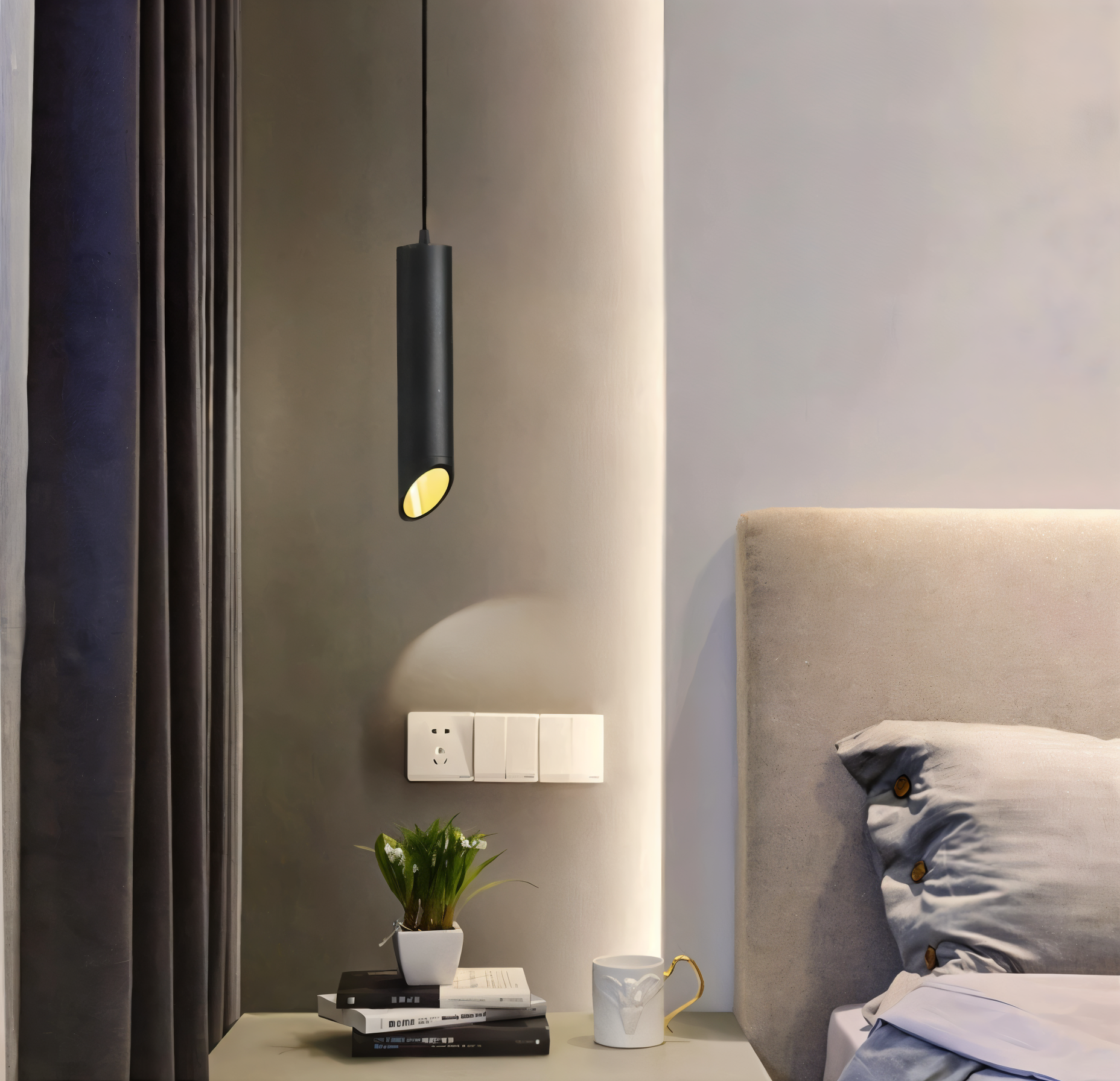 Lampa Wisząca LED Uniqlux Tube – Nowoczesna Lampa do Salonu, Czarna/Biała, Oszczędna w Energii, Idealna Nad Stół 2