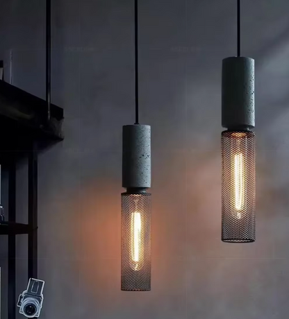 Lampa Wisząca LED z Betonu i Żelaza – Nowoczesna Lampa do Salonu i Restauracji, Styl Przemysłowy, Efektywne Oświetlenie 1
