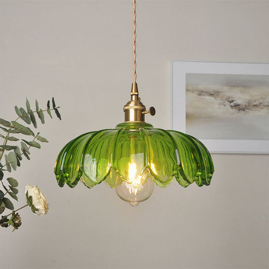 Lampa Wisząca Retro z Przezroczystego Szkła i Miedzianymi Akcentami – Nowoczesna Lampa do Salonów i Jadalni 0