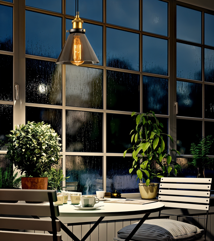 Lampa Wisząca VintaLoft w Stylu Vintage z Dymionym Szkłem – Lampa do Salonu, Lampy Wiszące, Żyrandole do Salonu 5