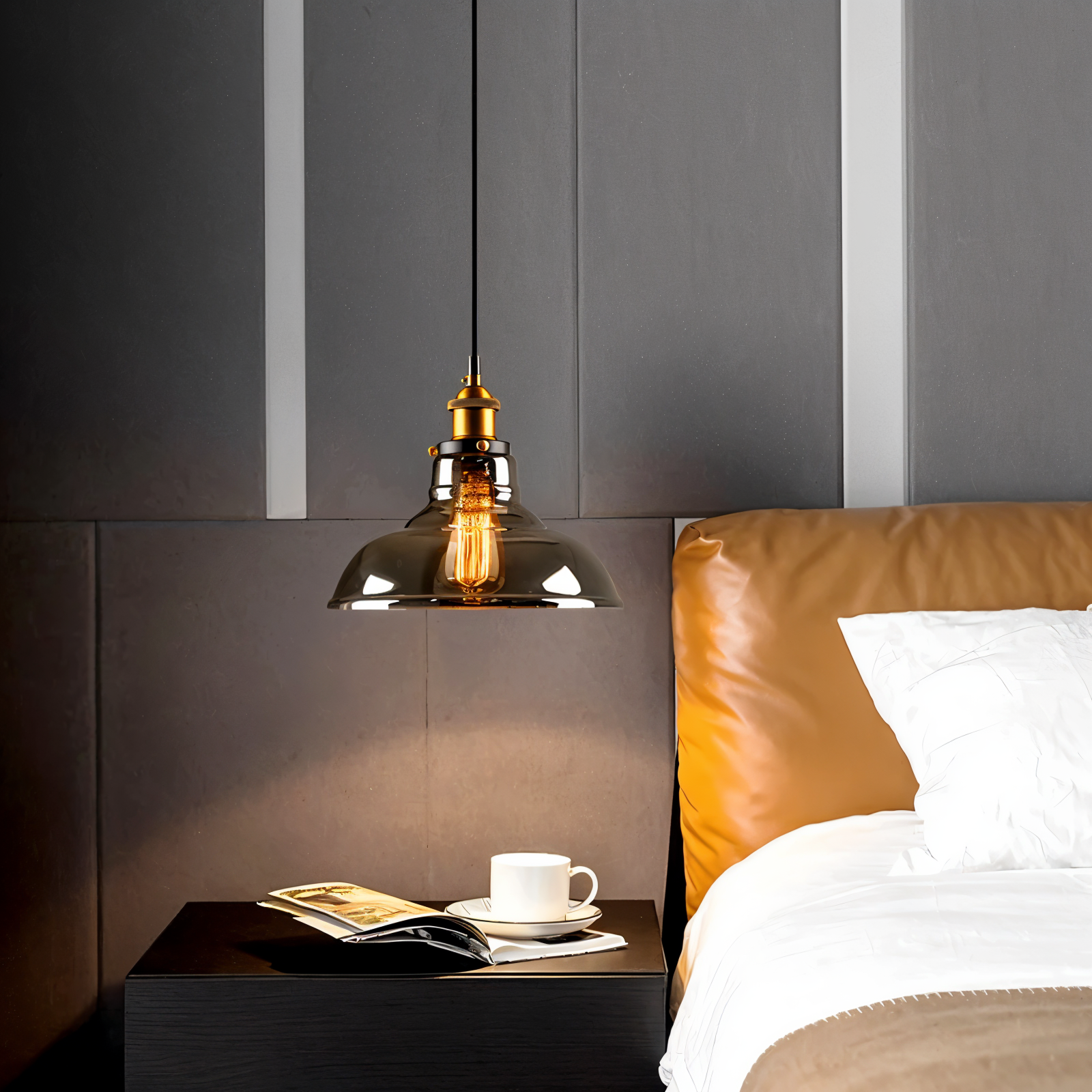 Lampa Wisząca VintaLoft w Stylu Vintage z Dymionym Szkłem – Lampa do Salonu, Lampy Wiszące, Żyrandole do Salonu 7