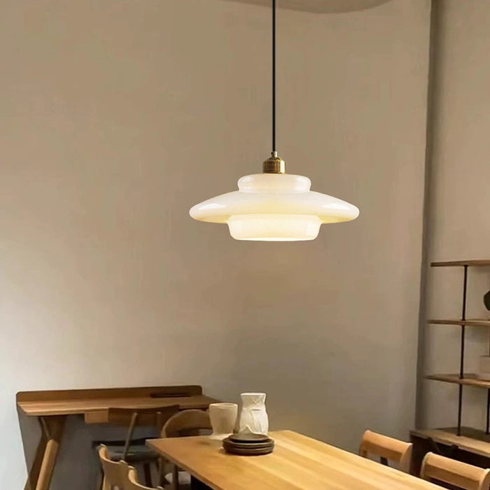 Lampa Wisząca w Stylu Art Déco do Salonu nad Stół, Szklany Klosz, Regulowana Długość, Elegancka i Stylowa 6