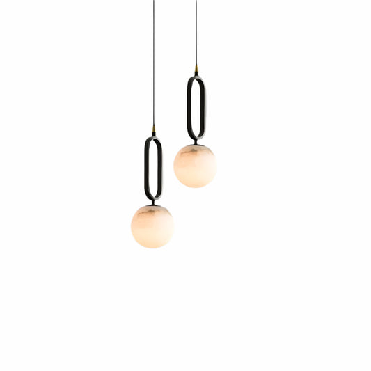 Lampa Wisząca z Naturalnego Marmuru Hulda – Nowoczesna Lampa do Salonu i Jadalni, Oświetlenie Nad Stół, Minimalistyczny Design 1