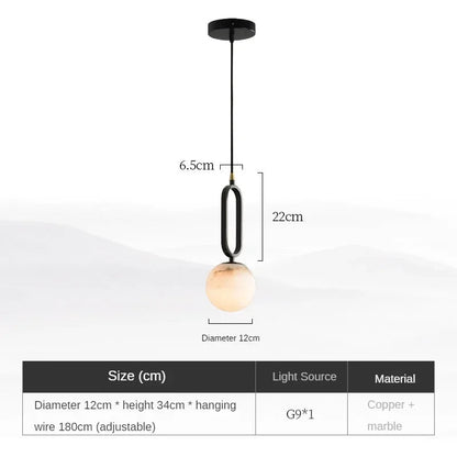 Lampa Wisząca z Naturalnego Marmuru Hulda – Nowoczesna Lampa do Salonu i Jadalni, Oświetlenie Nad Stół, Minimalistyczny Design 5