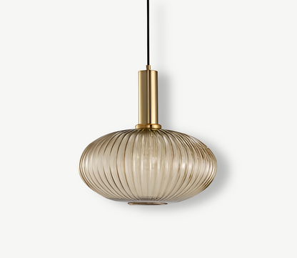 Lampa Wisząca z Ribbowanym Szkłem – Vintage Oświetlenie do Salonu, Różne Rozmiary i Kolory 10