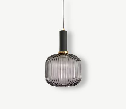 Lampa Wisząca z Ribbowanym Szkłem – Vintage Oświetlenie do Salonu, Różne Rozmiary i Kolory 11