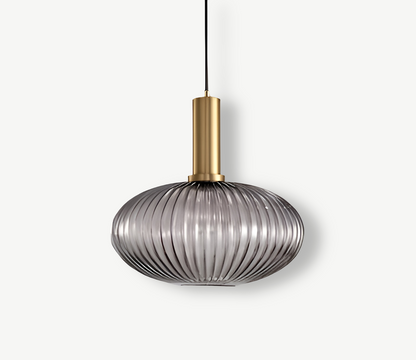 Lampa Wisząca z Ribbowanym Szkłem – Vintage Oświetlenie do Salonu, Różne Rozmiary i Kolory 20