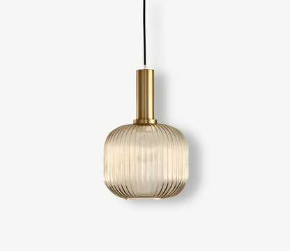 Lampa Wisząca z Ribbowanym Szkłem – Vintage Oświetlenie do Salonu, Różne Rozmiary i Kolory 21