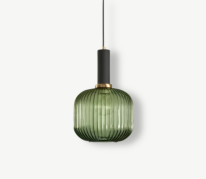 Lampa Wisząca z Ribbowanym Szkłem – Vintage Oświetlenie do Salonu, Różne Rozmiary i Kolory 22