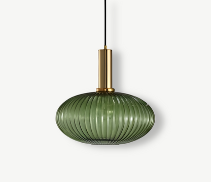 Lampa Wisząca z Ribbowanym Szkłem – Vintage Oświetlenie do Salonu, Różne Rozmiary i Kolory 23