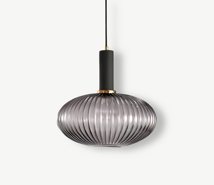 Lampa Wisząca z Ribbowanym Szkłem – Vintage Oświetlenie do Salonu, Różne Rozmiary i Kolory 24