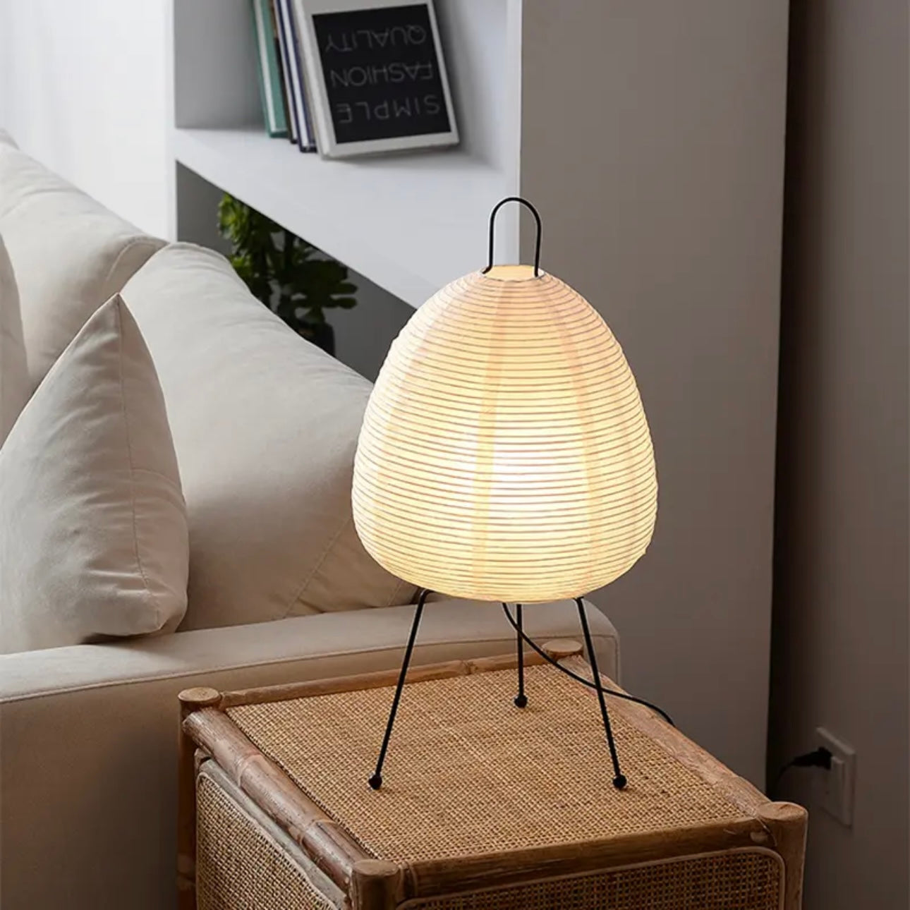 Lampa podłogowa z papieru ryżowego – Elegancki, energooszczędny dodatek do salonu i sypialni | Minimalistyczny design 3