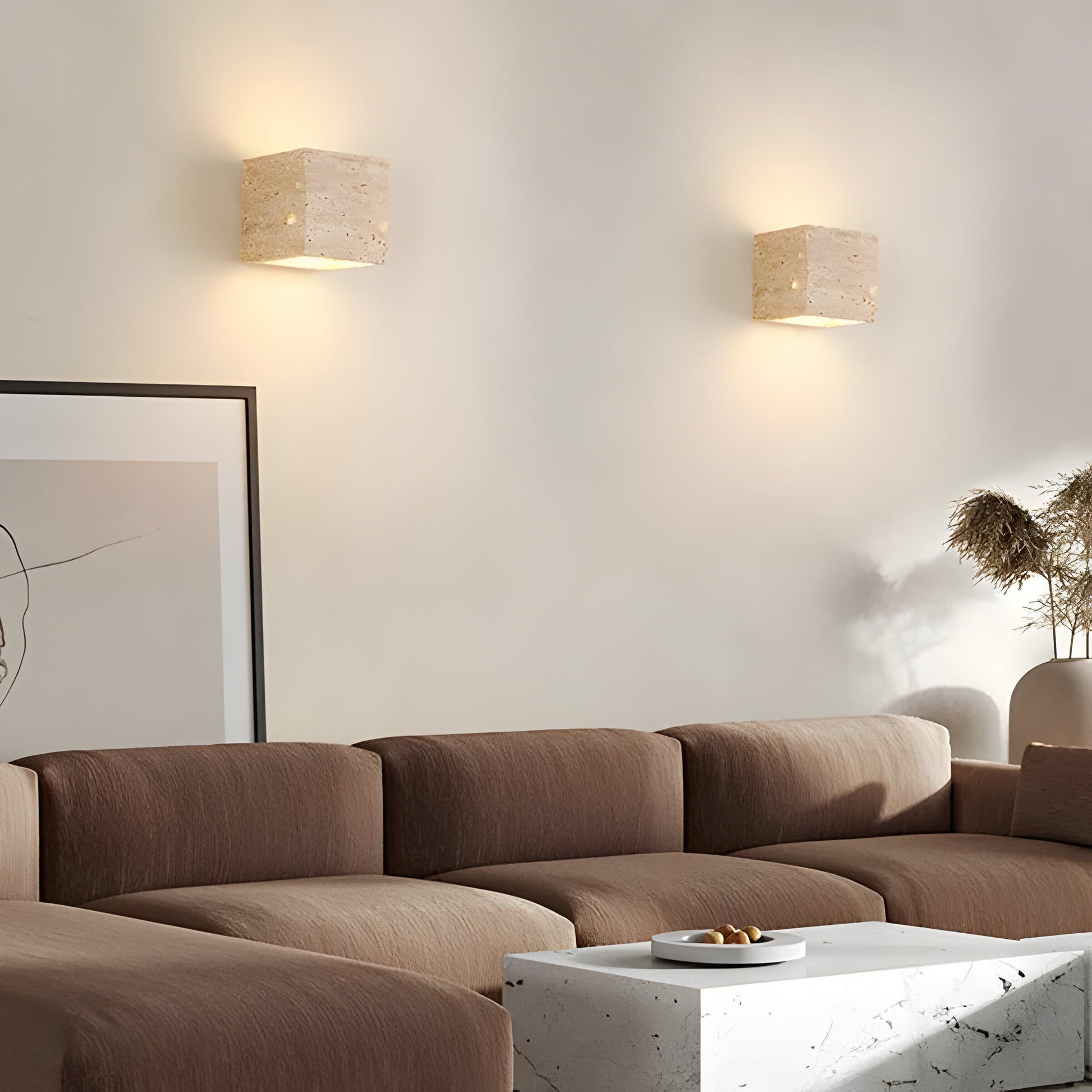 Lampa ścienna z travertynu LED – Elegancka lampa na ścianę do wnętrz i na zewnątrz, odporna na warunki atmosferyczne 3