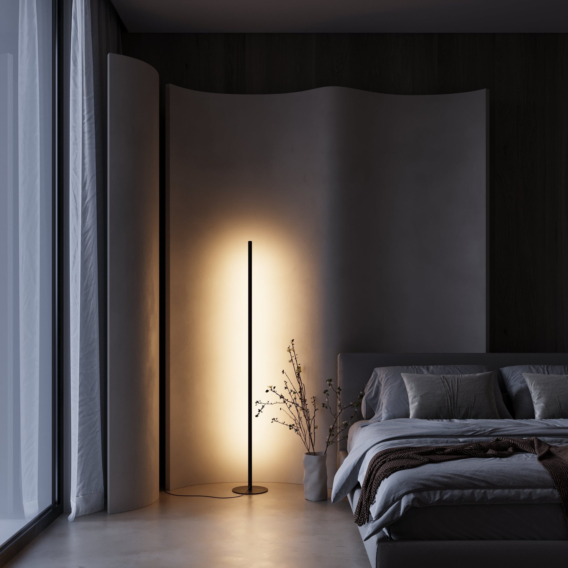 Lampa stojąca LED czarna – Nowoczesna lampa podłogowa do salonu z regulacją barwy światła i ściemnianiem za pomocą pilota 2