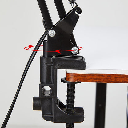 Lampa stołowa czarna z regulowanym ramieniem – Nowoczesna lampka do salonu i sypialni, minimalistyczny design 7