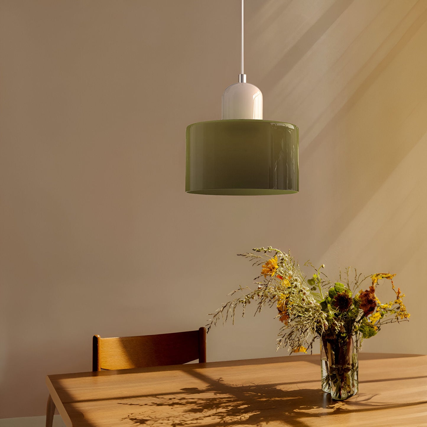 Lampa wisząca ze szkła – Elegancka lampa do salonu, idealna nad stół, minimalistyczny design, ciepłe oświetlenie 2