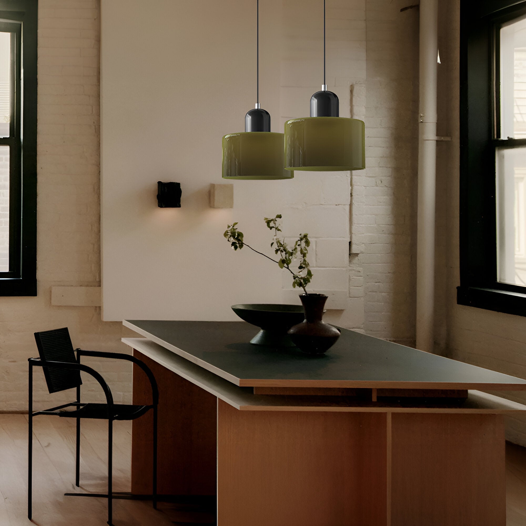 Lampa wisząca ze szkła – Elegancka lampa do salonu, idealna nad stół, minimalistyczny design, ciepłe oświetlenie 4