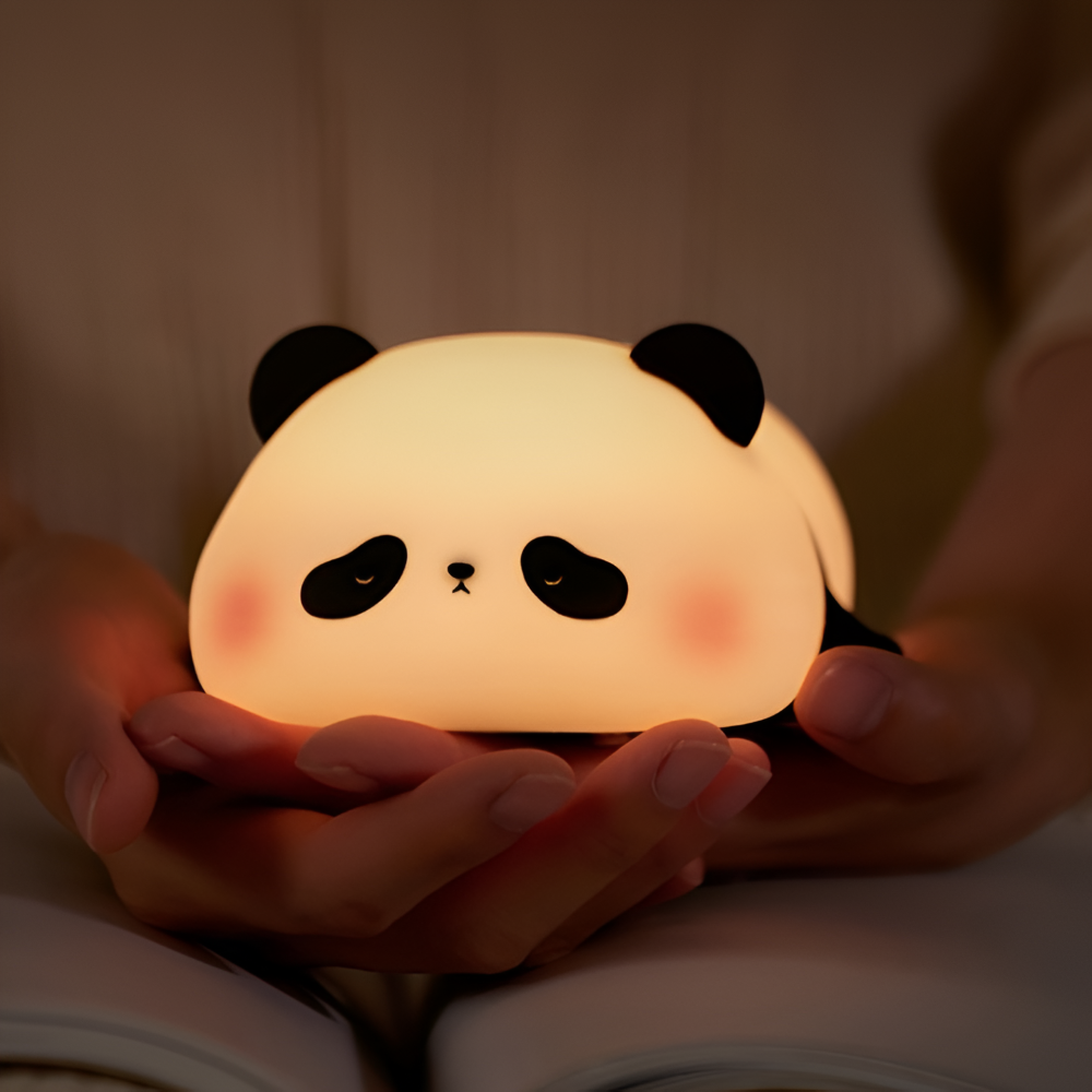 Lampka Nocna LED Panda do Sypialni i Pokoju Dziecięcego z Funkcją Zmiany Koloru, Ładowalna przez USB, Stylowy Design 4