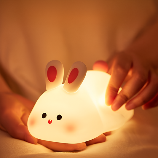Lampka Nocna LED dla Dzieci w Kształcie Królika z Regulowanym Oświetleniem – Silikonowa Lampa Nocna do Sypialni i Pokoju Dziecięcego 3