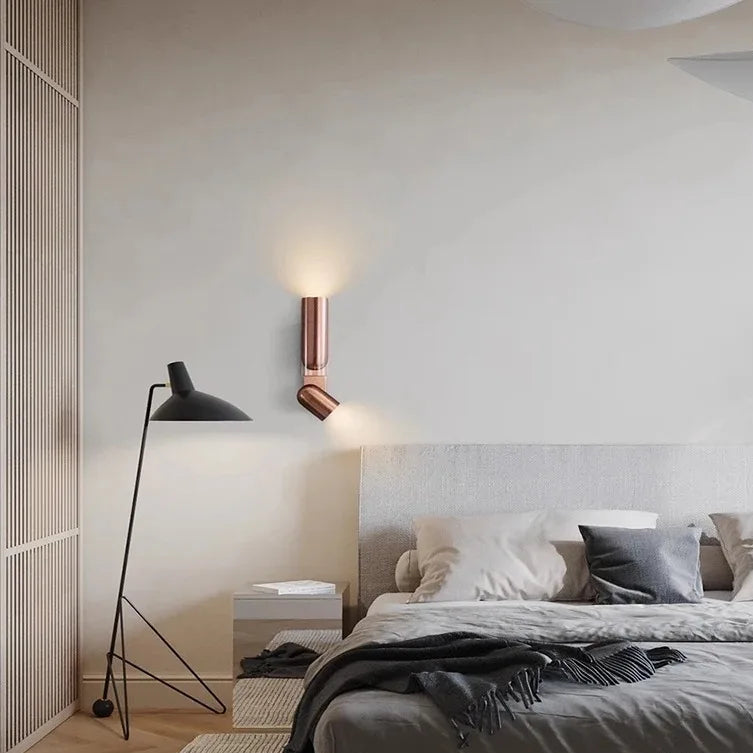 Lampka nocna LED – Nowoczesny kinkiet metalowy do sypialni, oświetlenie góra-dół, przytulna atmosfera 2